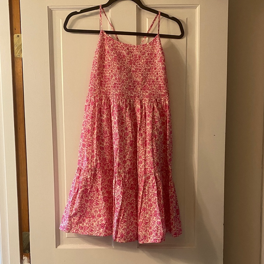 GAP Pink Floral Smocked Sundress